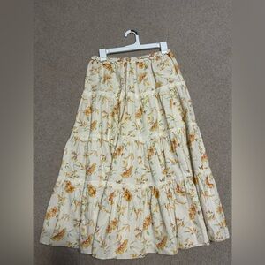 Floral Cream Maxi Skirt